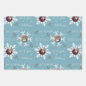 Kerstmis "Laat het sneeuwen" 2 Aangepaste foto Sno Inpakpapier Vel (Voorkant)