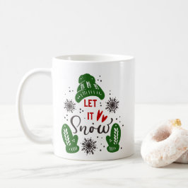 Kerstmis Laat Het Sneeuwen Rood Groene Mok