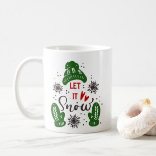 Kerstmis Laat Het Sneeuwen Rood Groene Mok