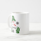 Kerstmis Laat Het Sneeuwen Rood Groene Mok (Voorkant links)