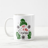Kerstmis Laat Het Sneeuwen Rood Groene Mok (Links)