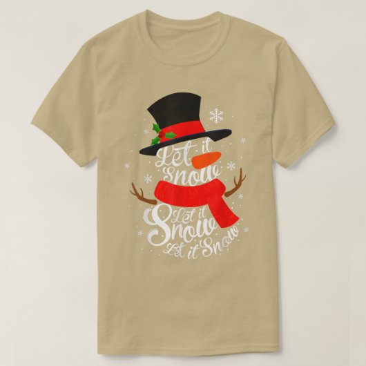 Kerstmis, laat het sneeuwen, Snowman, Winter Snowm T-shirt (Design voorkant)