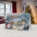 Kerstmis laat het Sneeuwschildpadrenrenrendier Feestdagen Kaart<br><div class="desc">Om de LOGO op de rug te verwijderen klik de Remove Ontwerper/het Krediet van Zazzle (verwijder logo) u een zwarte controletteken zult zien (verwijder het controleteken) Dank u. Kerstmis laat Snow Slapigh Reindeer Holiday Card</div>