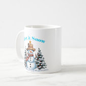Kerstmis Laat het Sneeuwsneeuwman Mok 11oz (Voorkant links)