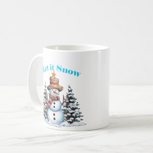 Kerstmis Laat het Sneeuwsneeuwman Mok 11oz (Voorkant links)