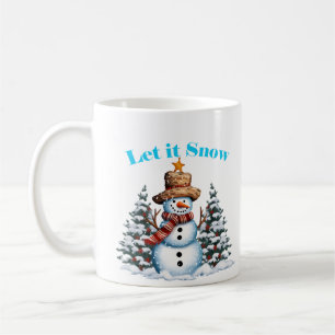 Kerstmis Laat het Sneeuwsneeuwman Mok 11oz