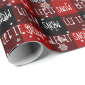 kerstmis LAAT IT SNEEUW-tekst in Snowflakes Cadeaupapier (Rol Hoek)