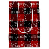 kerstmis LAAT IT SNEEUW-tekst in Snowflakes Medium Cadeauzakje (Achterkant)