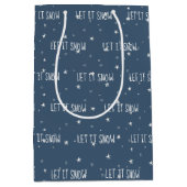 kerstmis LAAT IT SNEEUW-tekst op sterren Medium Cadeauzakje (Voorkant)