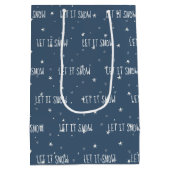 kerstmis LAAT IT SNEEUW-tekst op sterren Medium Cadeauzakje (Achterkant)