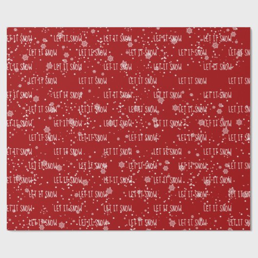 Kerstmis LAAT IT-tekst en sneeuwvlokken Cadeaupapier (Vlak)