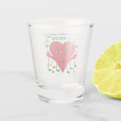 "Kerstmis laat mijn hart zingen" zingend hart Shot Glas (Achterkant)