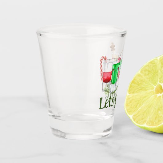 Kerstmis, laat ons een kleine grappige feestdag shot glas (Links)