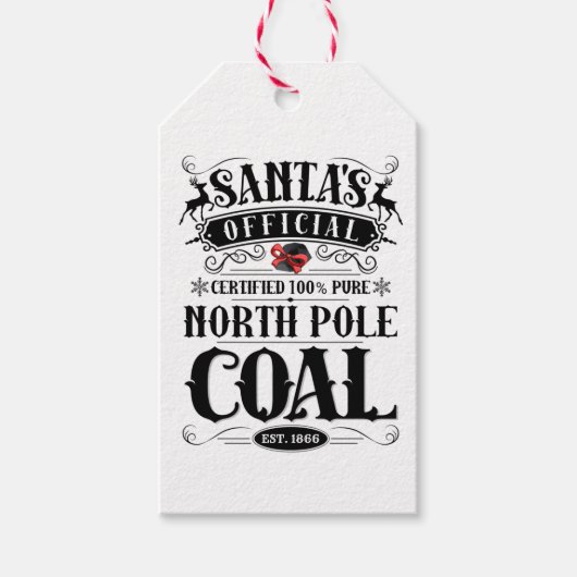 Kerstmis - Label Noordpoolsteenkool van Santa Cadeaulabel (Voorkant)