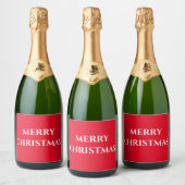 Kerstmis Label Sparkling Wijnetiket (Flessen)