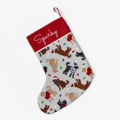 Kerstmis Labradole Gray Kleine Kerstsok (Achterkant (Hangend))