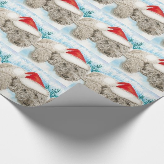 Kerstmis Labradoodle Cadeaupapier (Hoek)