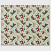 Kerstmis Labradoodle Green Cadeaupapier (Vlak)