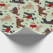 Kerstmis Labradoodle Green Cadeaupapier (Hoek)