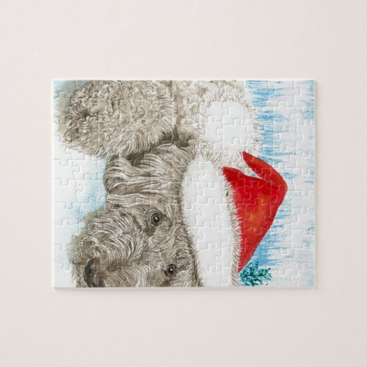 Kerstmis Labradoodle Legpuzzel (Horizontaal)