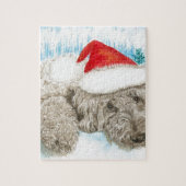 Kerstmis Labradoodle Legpuzzel (Verticaal)