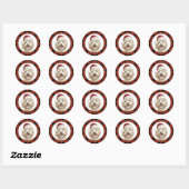 Kerstmis Labradoodle Ronde Stickers (Vel)