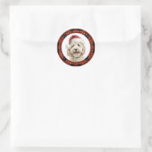 Kerstmis Labradoodle Ronde Stickers (Tas)