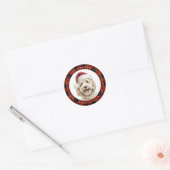 Kerstmis Labradoodle Ronde Stickers (Envelop)