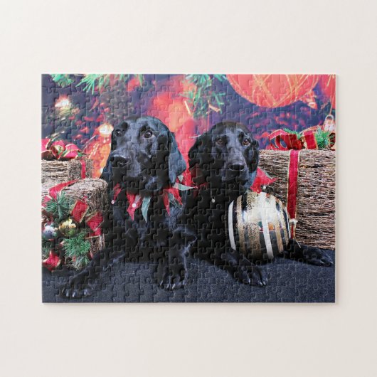 Kerstmis - Labrador - Banjo en Boomer Legpuzzel (Horizontaal)