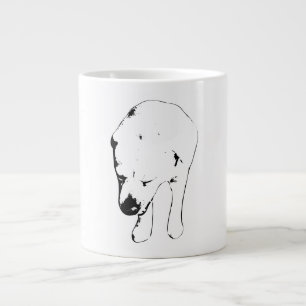 Kerstmis Labrador Kop-naar-Beneden Lijn Studie Grote Koffiekop