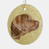 Kerstmis, Labrador Retriever Dog Keramisch Ornament (Links)