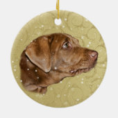 Kerstmis, Labrador Retriever Dog Keramisch Ornament (Achterkant)