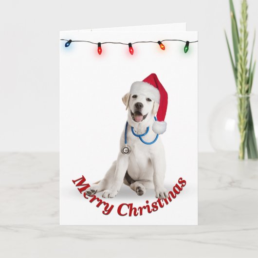 Kerstmis Labrador Retriever Dokter Kaart (Voorkant)