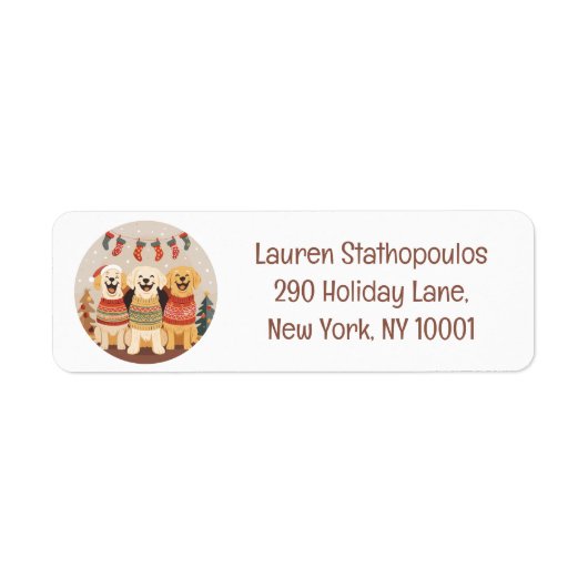Kerstmis Labrador Retriever Honden Etiket (Voorkant)