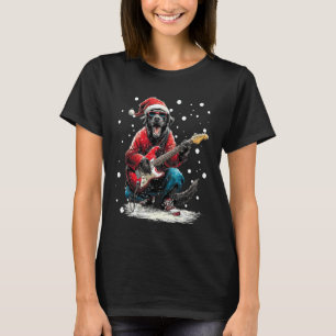 Kerstmis Labrador Retriever Speelt Gitaar Grappig T-shirt
