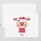 Kerstmis Lachend Rendiergezicht Feestdagenkaart (Voorkant / Achterkant)