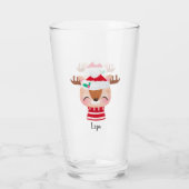 Kerstmis lachend rendiergezicht glas (Achterkant)
