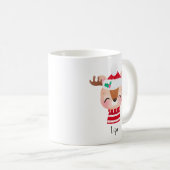 Kerstmis lachend rendiergezicht koffiemok (Voorkant rechts)