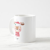 Kerstmis lachend rendiergezicht koffiemok (Voorkant links)