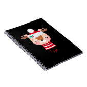 Kerstmis lachend rendiergezicht notitieboek (Rechterzijde)