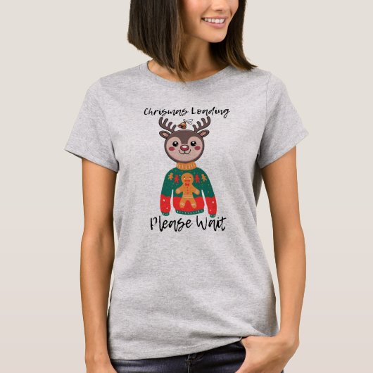 Kerstmis Laden Even Geduld T-shirt (Voorkant)