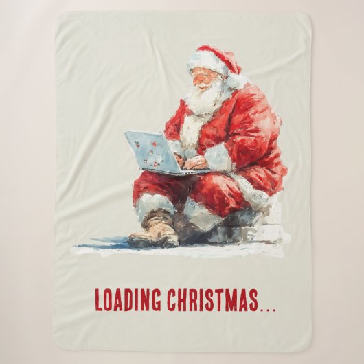Kerstmis laden Leuke Santa-ontwerp Sherpa Deken (Voorkant)