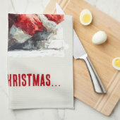Kerstmis Ladend Grappig Sinterklaas Design Theedoek (Quarter Fold)