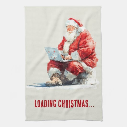 Kerstmis Ladend Grappig Sinterklaas Design Theedoek (Verticaal)