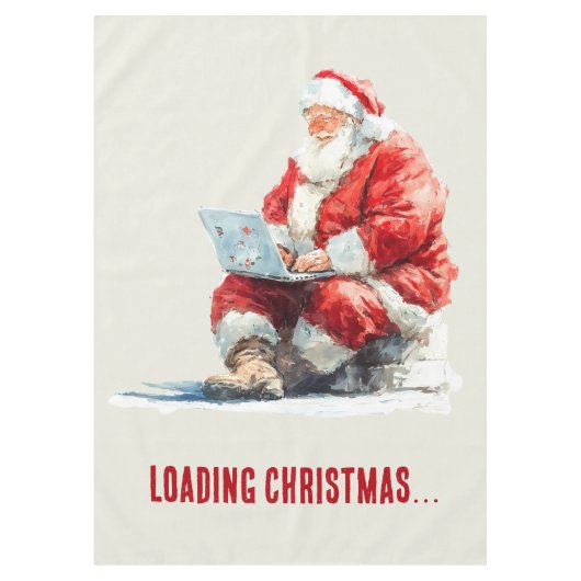 Kerstmis Ladend Leuke Santa Design Tafelkleed (Voorkant)