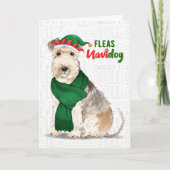 Kerstmis Lakeland Terrier Fleas NaviDOG Feestdagen Kaart (Voorkant)