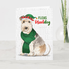 Kerstmis Lakeland Terrier Fleas NaviDOG Feestdagen Kaart