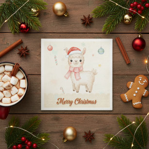 Kerstmis Lama Papieren Servetten