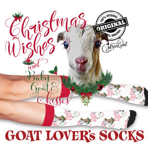 Kerstmis LaMancha Baby Goat Wishes Sokken
