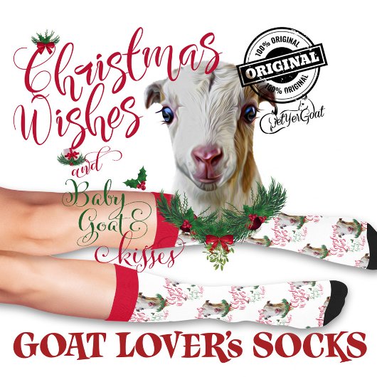 Kerstmis LaMancha Baby Goat Wishes Sokken